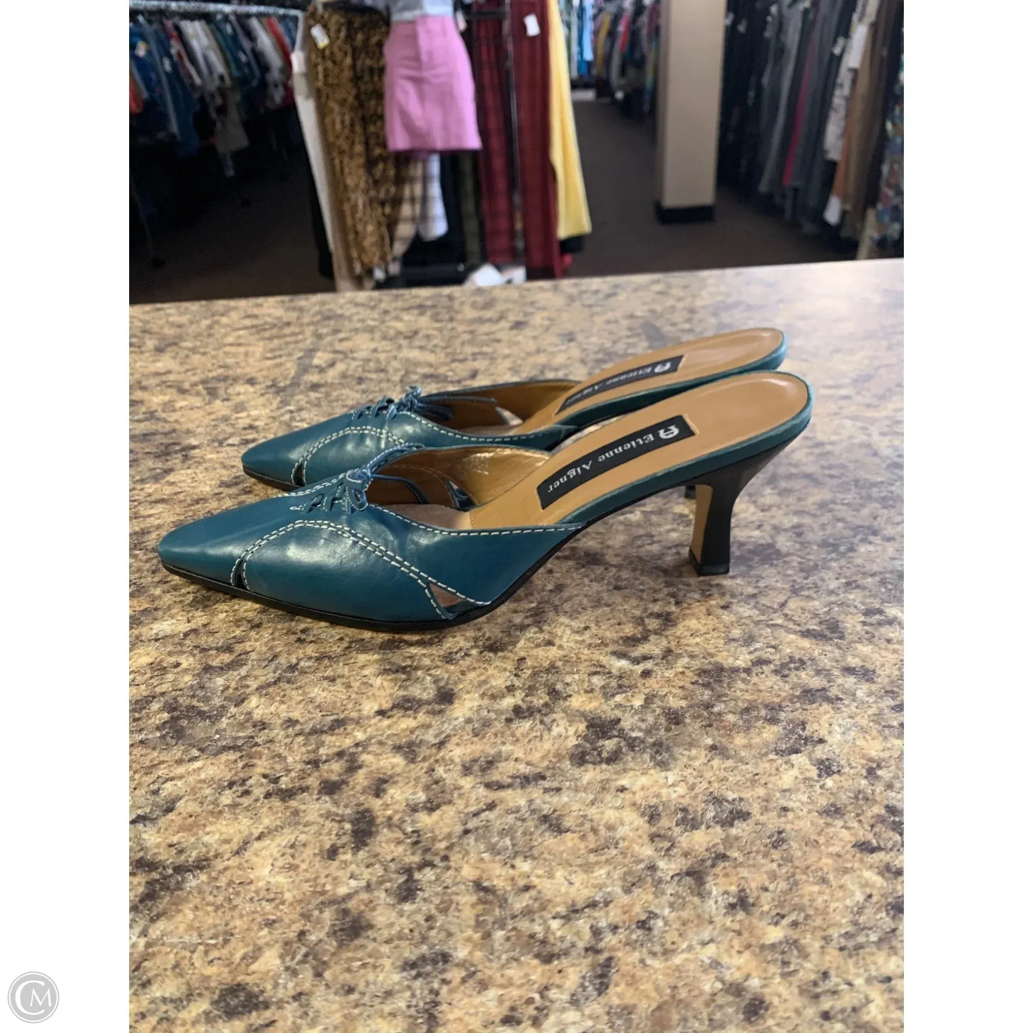 Shoes Heels Kitten By Etienne Aigner In Teal, Size: 7.5