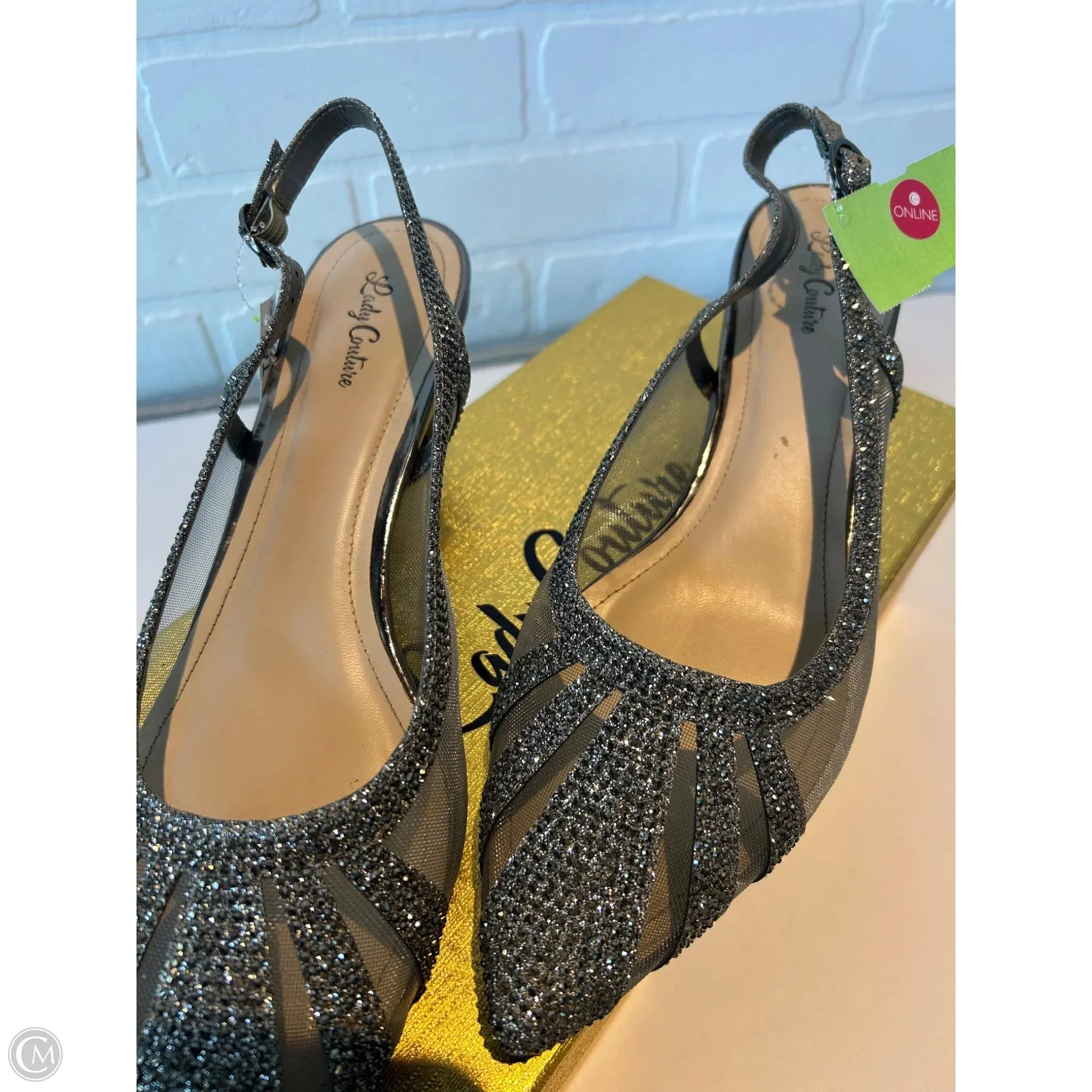 Shoes Heels Kitten By LADY COUTURE In Silver, Size: 11