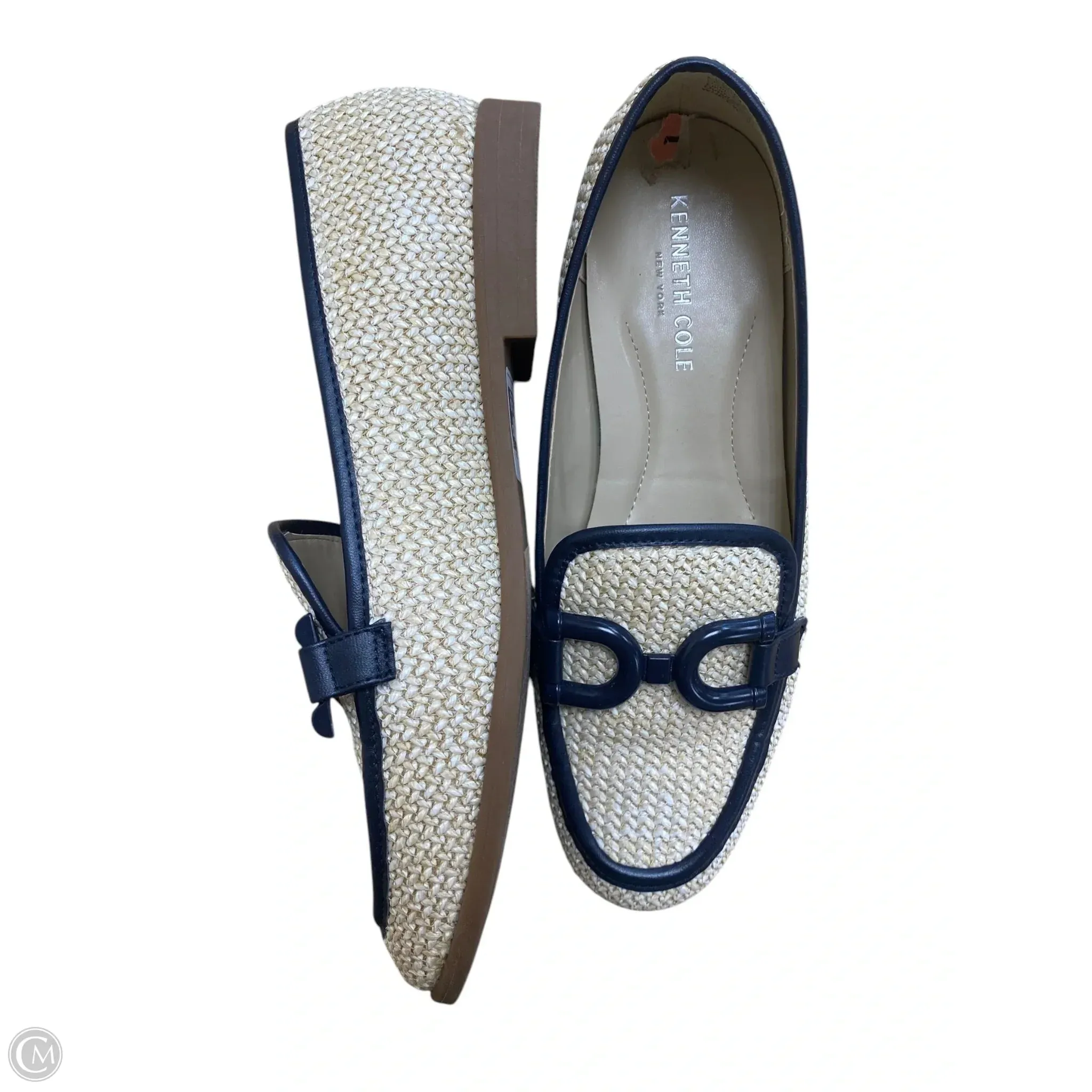 Shoes Heels Wedge By Kenneth Cole In Blue & Cream, Size: 7