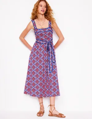 Square Neck Seam Midi Dress-Multi. Botanic Blush