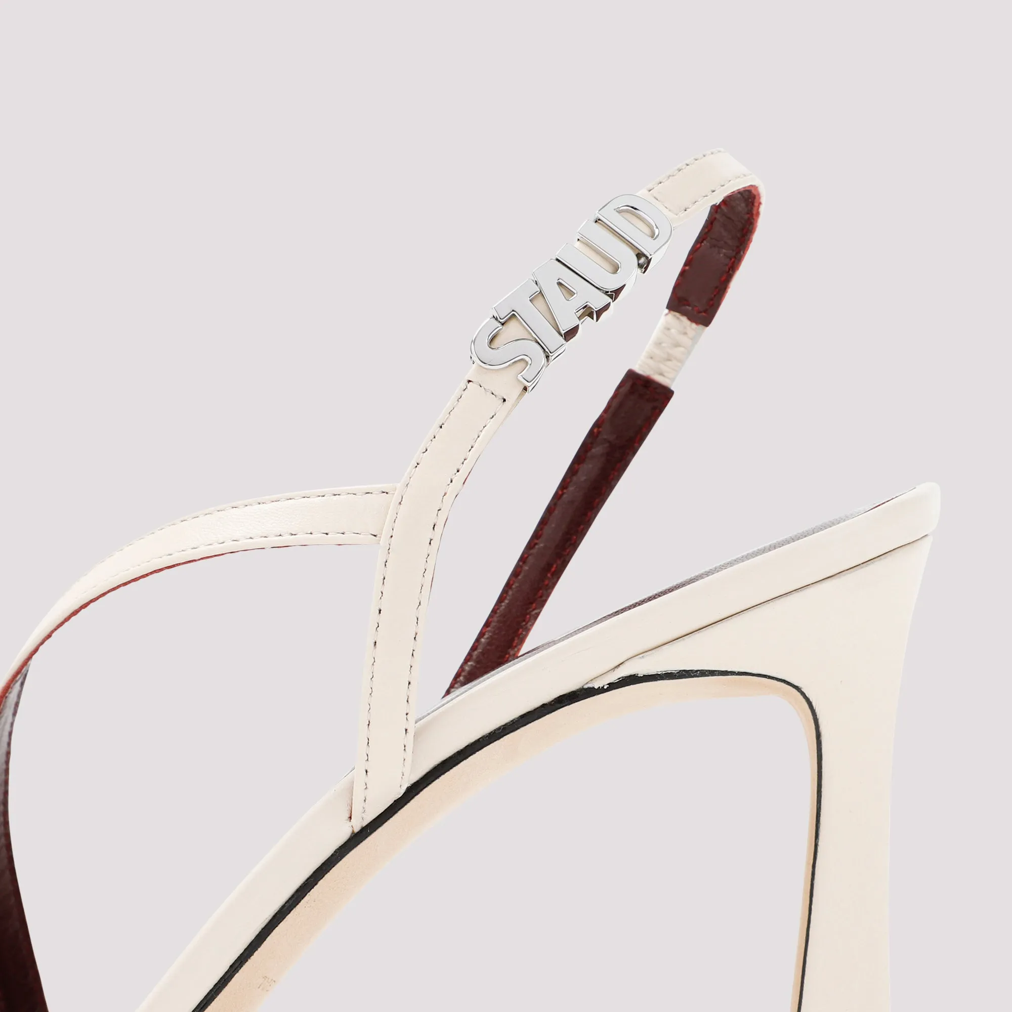 Staud Nadja Logo Plaque Open Toe Sandals