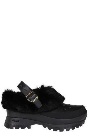 Stella McCartney Trace Faux Fur Trimmed Clogs