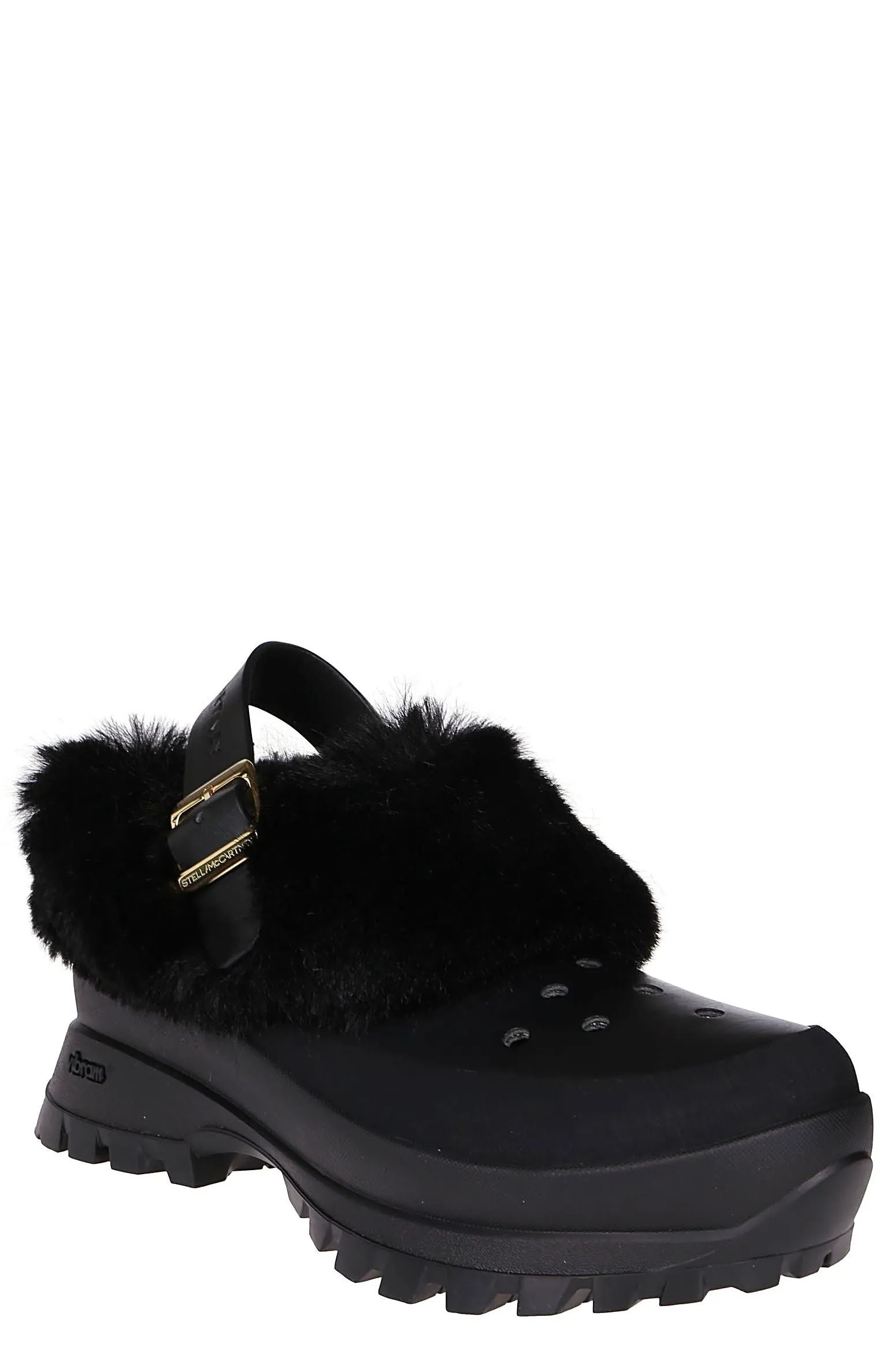 Stella McCartney Trace Faux Fur Trimmed Clogs
