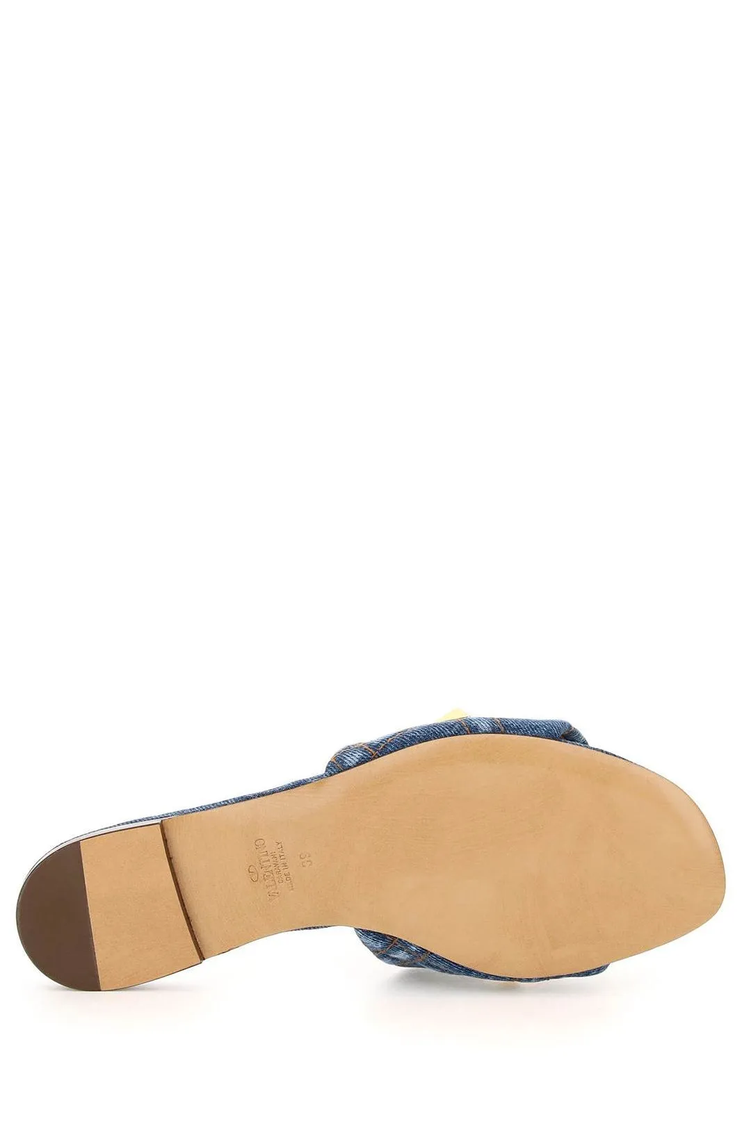 Valentino Garavani Roman Stud Slip-On Denim Slides