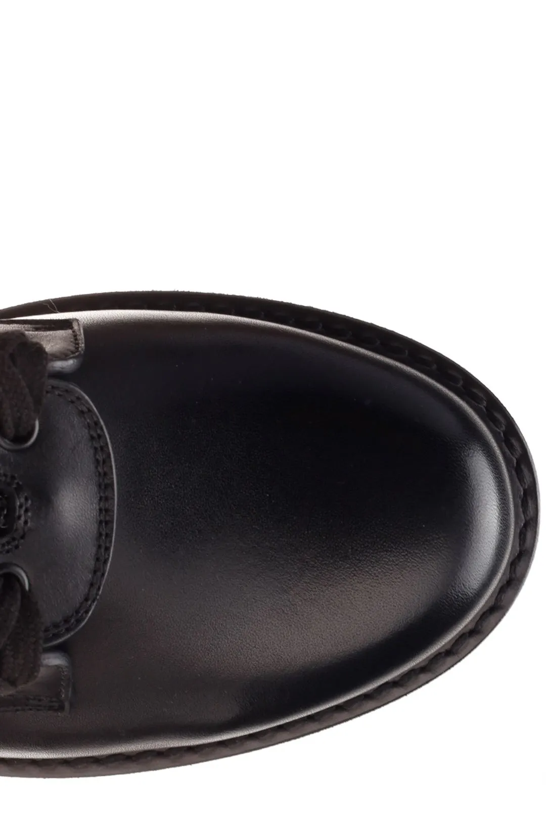 Valentino Round Toe Lace-Up Combat Boots