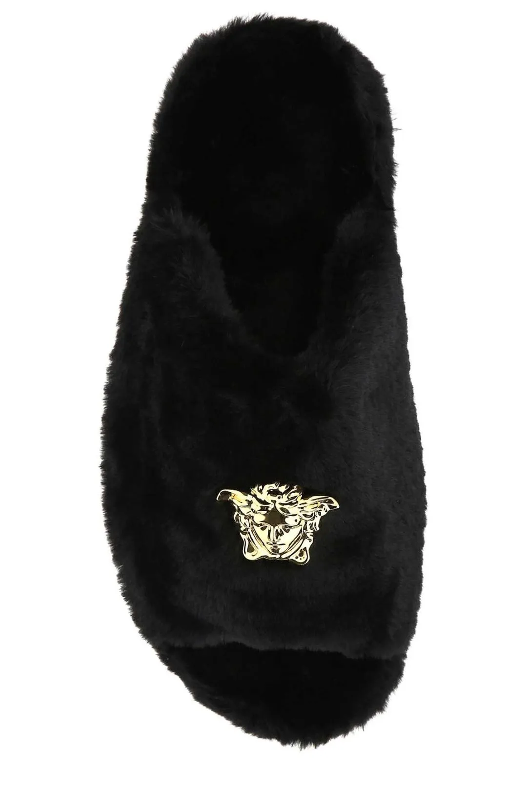 Versace Medusa Head Faux-Fur Slip-On Slippers